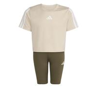 Mädchen-Trikot adidas Train Essentials 3-Stripes Beige 5/6 Jahre alt