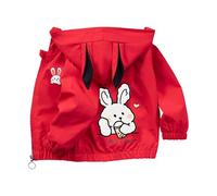 Mädchen Übergangsjacke mit Kapuze Winddicht Softshelljacke Niedliches Windjacke Kinder Atmungsaktiv Outdoorjacke Teenager Mädchen Cartoon Herbst Jacke Süßer Kapuzenmantel Dünne Kinderjacke