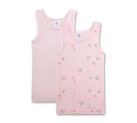 Sanetta Mädchen-Unterhemd Rosa - Nachhaltiges Bio-Baumwoll-Unterhemd mit Breiten Trägern und Ballerina-Bären-Allover | 2er-Set