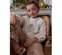 Mädchen Weihnachts-Geschenkset: Sweatshirt & Zauberstab, mit Recycling-Polyester wollweiß Gr. 158 von vertbaudet