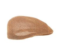 Männer Atmungsaktiv Sommer Stroh Sonnenhut Newsboy Barett Flat Cap Gatsby Schirmmütze Kappe Sportmütze - Khaki, 58 cm