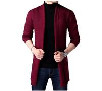 Männer Dünne Strickjacke Pullover Frühling Herbst Solide Pullover Boden Langarm Herren Slim Fit Strickjacke Pullover Burgundy XS