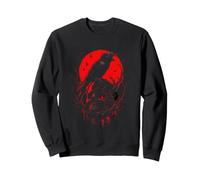 Männer Frauen Gotisch Halloween Mond Rabe Schädel Sweatshirt