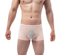 Männer solide Schwarze Briefs atmungsaktiv mit niedriger Taille Strickte Mesh-Boxers Briefs Herren Unterwäsche Ski