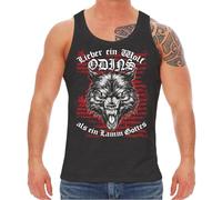 Männer Tanktop Träger Shirt Lieber EIN Wolf Odins als EIN Lamm Gottes Vikings M - 5XL