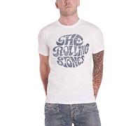 Rock Off Trade T-Shirt Männer The Rolling Stones Klassiker 70er Logo Weiß X Large
