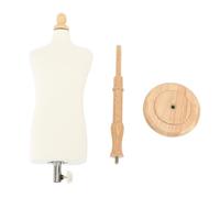 Männliche Körperpuppe mit Ständer, Schaufensterpuppen-Torso, verstellbares, elegantes Nähmodell für Herrenbekleidungsdesign, realistische Schaupuppe mit Holzsockel für Schneiderei