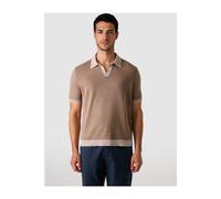 MAERZ Cotton X Linen Regular Fit Halbarmpullover braun, Einfarbig