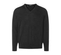 MAERZ Muenchen V-Ausschnitt-Pullover Merino Superwash uni Anthrazit Größe 48