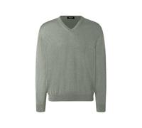 MAERZ Muenchen Strickpullover aus Schurwolle mit V-Ausschnitt in Oliv, Größe 48