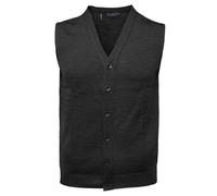 Maerz Herren Weste Merinowolle Superwash Pullover, Anthrazit, Regular Fit