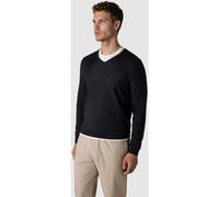Strickpullover MAERZ MUENCHEN "Maerz Muenchen 403800 Strickpullover Herren Bekleidung", Herren, Gr. 58, schwarz (dunkelblau), 100% Schurwolle, V-Ausschnitt, Pullover Strickpullover (31484606-58) dunke