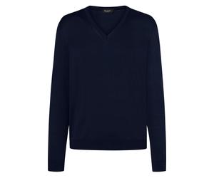 MAERZ Merino Superwash Classic Fit Pullover navy, Einfarbig