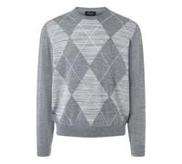 MAERZ Merino Superwash Modern Fit Pullover grau, Kariert