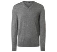 Strickpullover MAERZ MUENCHEN "Maerz Muenchen 420400 Strickpullover Herren Bekleidung", Herren, Gr. 56, grau, 100% Wolle, V-Ausschnitt, Pullover Strickpullover (51567311-56) grau