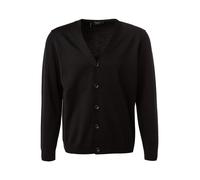 MAERZ Muenchen Cardigan Herren Regular Fit V-Ausschnitt Merinowolle schwarz, 52 (L)