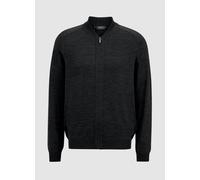 Strickjacke aus Schurwolle mit kleinem Stehkragen 60 men Black