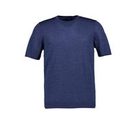 MAERZ Muenchen Kurzarmpullover Herren Slim Fit Kurzarm Rundhals Merinowolle blau, 54 (XL)