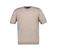 MAERZ Muenchen Kurzarmpullover Herren Slim Fit Kurzarm Rundhals Merinowolle braun, 48 (S)