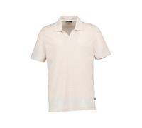 MAERZ Muenchen Polo-Shirt Herren Regular Fit Kurzarm Baumwolle-Leinen beige, L