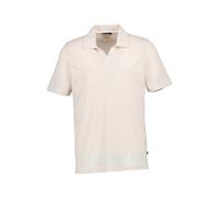 MAERZ Muenchen Polo-Shirt Herren Regular Fit Kurzarm Baumwolle-Leinen beige, M