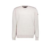 MAERZ Muenchen Pullover Herren Regular Fit Rundhals Merinowolle weiß, 52 (L)