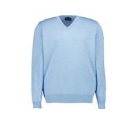 MAERZ Muenchen Pullover Herren Regular Fit V-Ausschnitt Merinowolle blau, 58 (3XL)