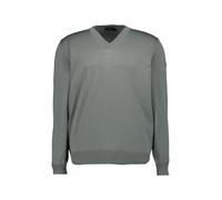 MAERZ Muenchen Pullover Herren Regular Fit V-Ausschnitt Merinowolle grün, 54 (XL)