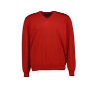 MAERZ Muenchen Pullover Herren Regular Fit V-Ausschnitt Merinowolle rot, 58 (3XL)