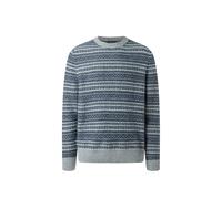 Maerz Pullover Herren Regular Fit Rundhals Wolle grau gemustert, 50 (M)