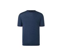 MAERZ Modern Fit Halbarmpullover Nimes Blue, Einfarbig