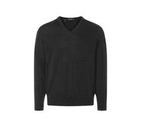 MAERZ Muenchen V-Ausschnitt-Pullover »Merino Superwash« uni, anthrazit