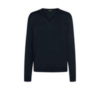 MAERZ Muenchen Herrenpullover V-Ausschnitt Merino Superwash uni schwarz Größe 56