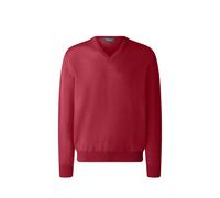 Maerz Pullover Herren Regular Fit V-Ausschnitt Schurwolle rot, 48