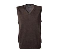 MAERZ Muenchen Pullunder Herren Regular Fit V-Ausschnitt Merinowolle braun, 48 (S)