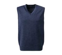 MAERZ Muenchen Pullunder Herren Slim Fit V-Ausschnitt Merinowolle blau, 60 (3XL)