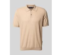 MAERZ Muenchen Regular Fit Poloshirt aus Baumwoll-Leinen-Mix in Sand, Größe 50