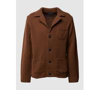 MAERZ Muenchen Regular Fit Strickjacke aus reiner Wolle in Schoko, Größe 50