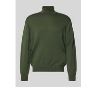 MAERZ Muenchen Rollkragenpullover aus Schurwolle in Oliv, Größe 56