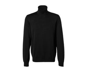 MAERZ Muenchen Rollkragenpullover Herren Merinowolle schwarz, 50 (M)