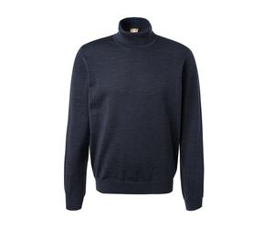 MAERZ Muenchen Rollkragenpullover Herren Regular Fit Merinowolle blau, 56 (XXL)