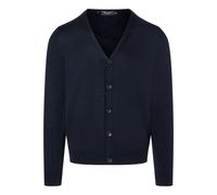 MAERZ Muenchen Cardigan Herren Regular Fit V-Ausschnitt Merinowolle blau, 50 (M)