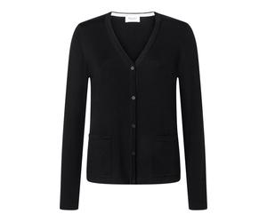 MAERZ Regular Fit Damen Cardigan schwarz, Einfarbig
