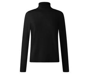 MAERZ Regular Fit Damen Rollkragenpullover schwarz, Einfarbig