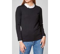 MAERZ Regular Fit Damen Pullover schwarz, Einfarbig