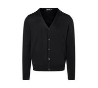 MAERZ Muenchen Cardigan Herren Regular Fit V-Ausschnitt Merinowolle schwarz, 54 (XL)