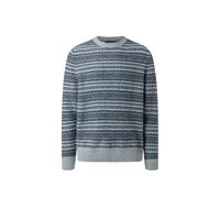 Maerz Pullover Herren Regular Fit Rundhals Wolle grau gemustert, 50 (M)