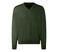 MAERZ Muenchen Pullover Herren Regular Fit V-Ausschnitt Merinowolle grün, 50 (M)