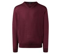 Maerz Pullover Herren Regular Fit V-Ausschnitt Merinowolle rot, 58 (3XL)