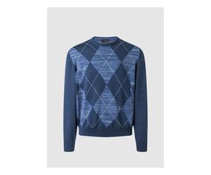 MAERZ Superwash Modern Fit Pullover blau, Gemustert